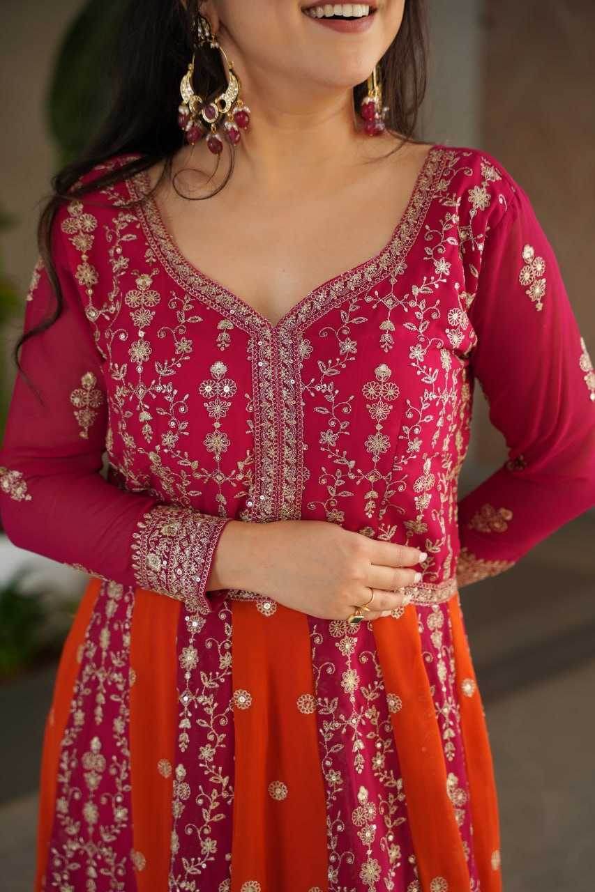 Faux Blooming Gown With Dupatta Sequin Gowns - MYLUXURY LANE ENTERPRISE